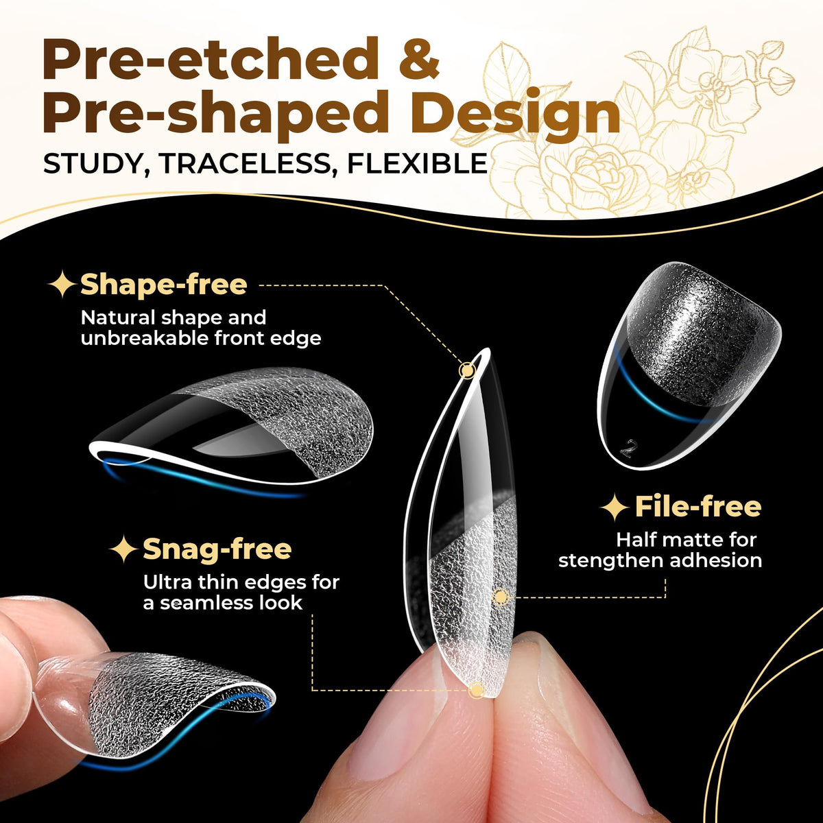 UNA GELLA thin back edge detail for snug fit and reduced lifting benefit