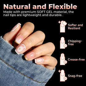 UNA GELLA thin flat back edge close-up reducing bubbles and fit issues