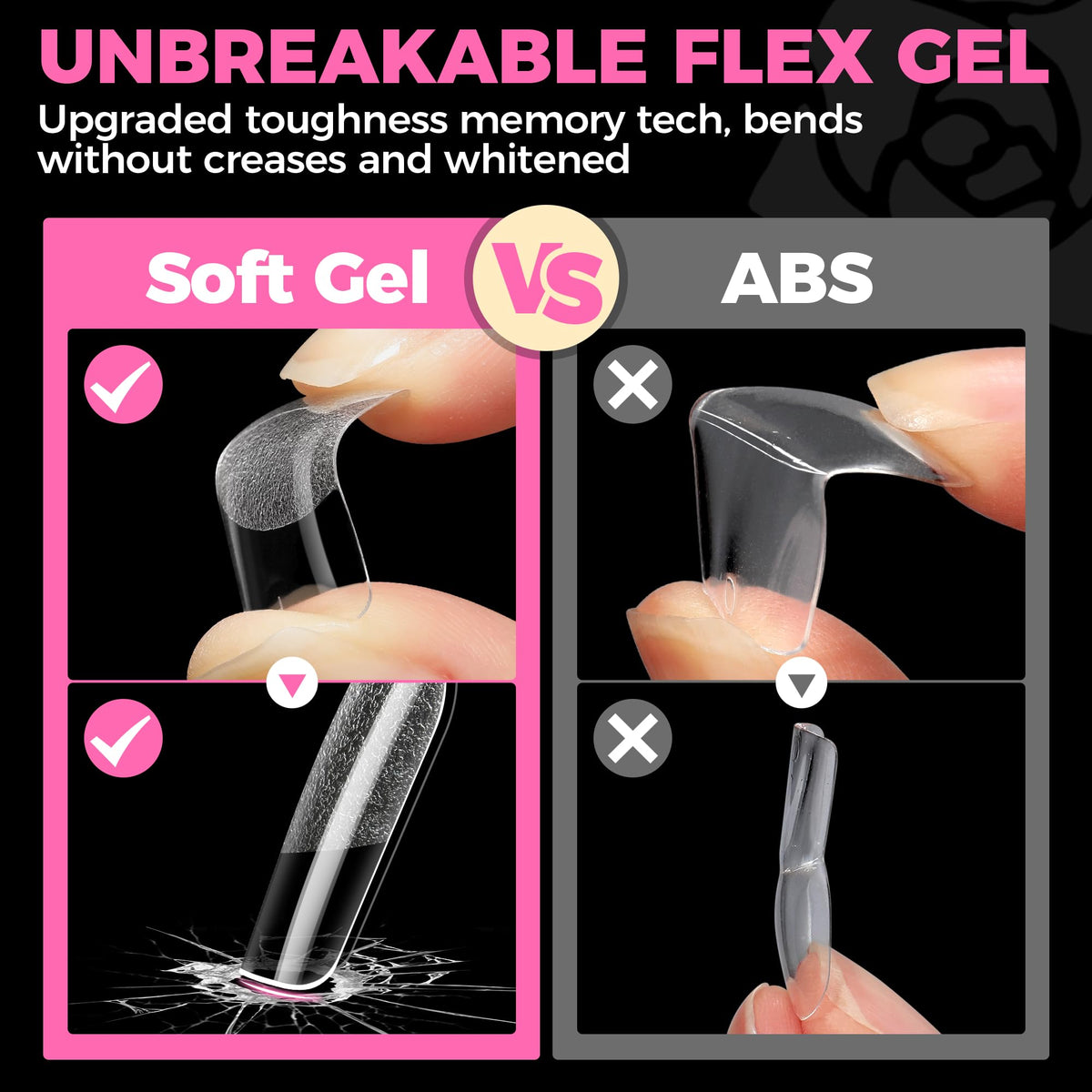 UNA GELLA tip edge detail focusing on smooth shallow curve for comfortable wear