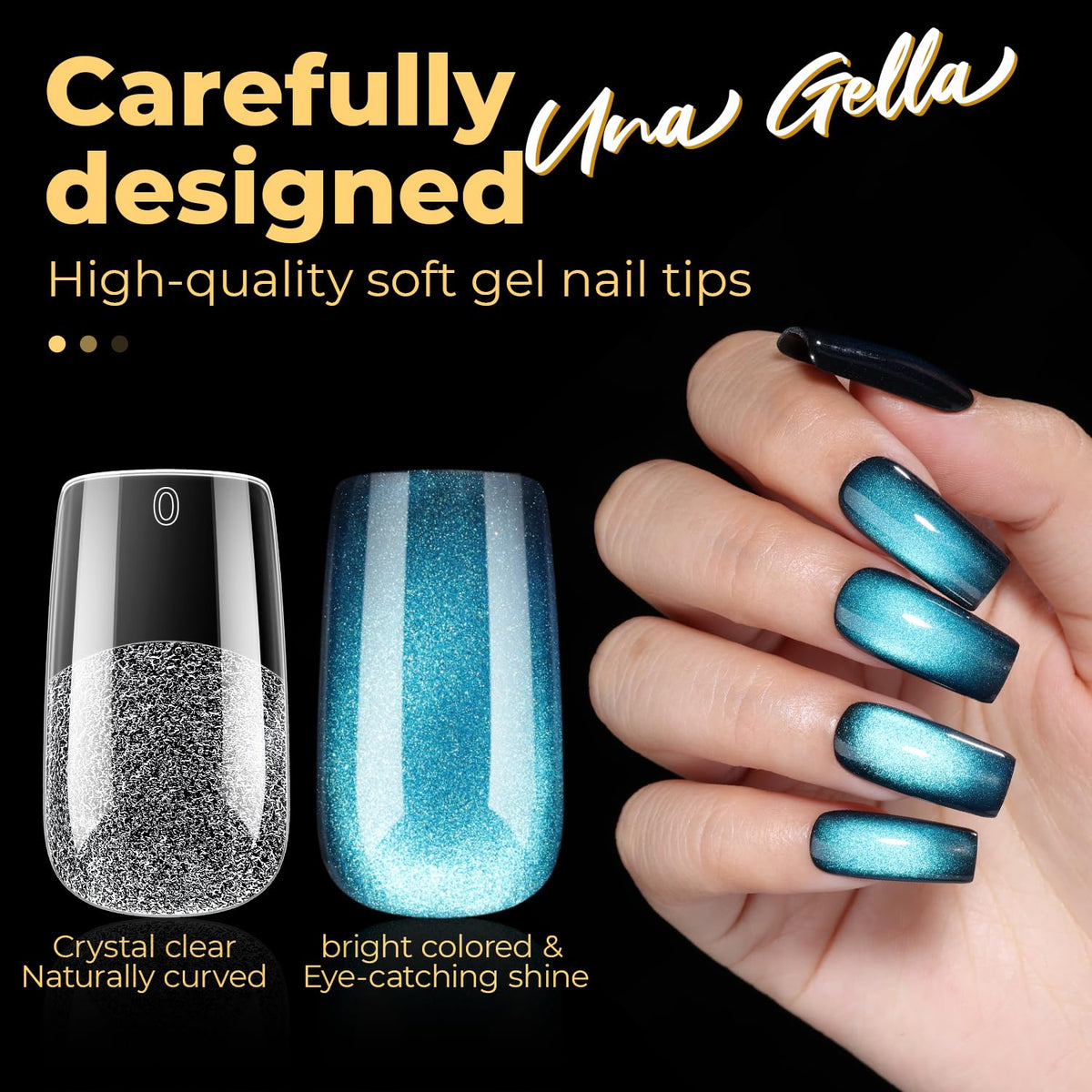 UNA GELLA tip thickness cross-section showing thin base and strong tip durability