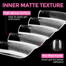 UNA GELLA tips applied on nails in lifestyle shot for natural look