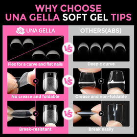UNA GELLA tips applied and polished in lifestyle scene for salon-quality look