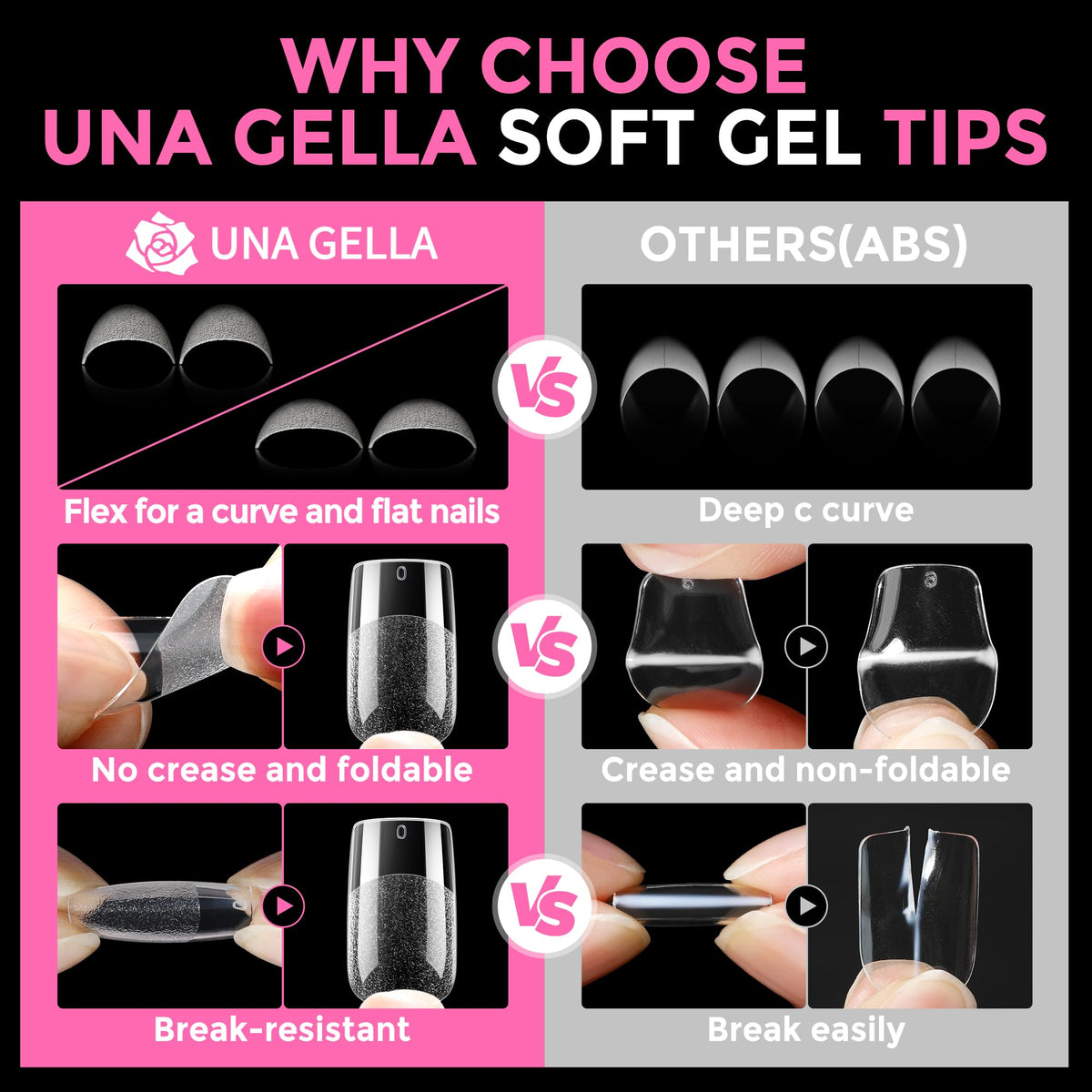 UNA GELLA twelve sizes arrayed to show fit options and organization