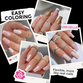 UNA GELLA printed size markings on tips for fast, accurate selection
