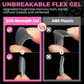 UNA GELLA trimming demonstration showing how to shape tips for a custom fit