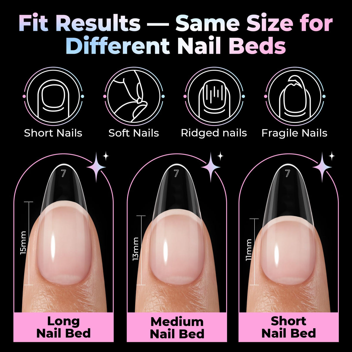 UNA GELLA trimmed tip example to show easy shaping and customization