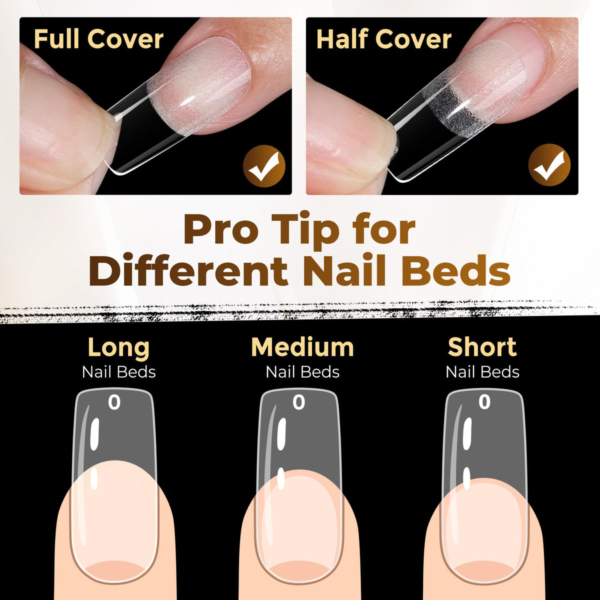 UNA GELLA trimmed tip edge detail showing custom length and neat lines