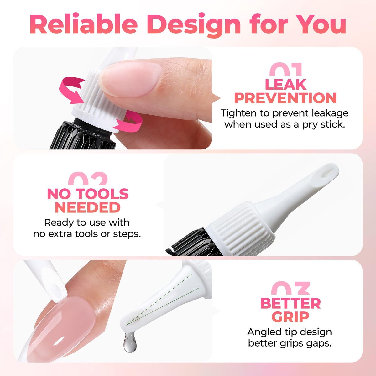 UNA GELLA twist nozzle close-up for precise flow control and no spills benefit