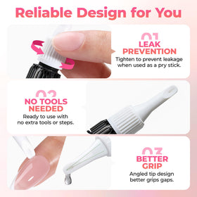 UNA GELLA twist nozzle close-up for precise flow control and no spills benefit