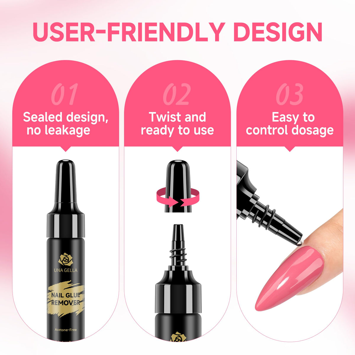 UNA GELLA aftercare rinse visual with nails being cleansed to remove residue and protect nail health