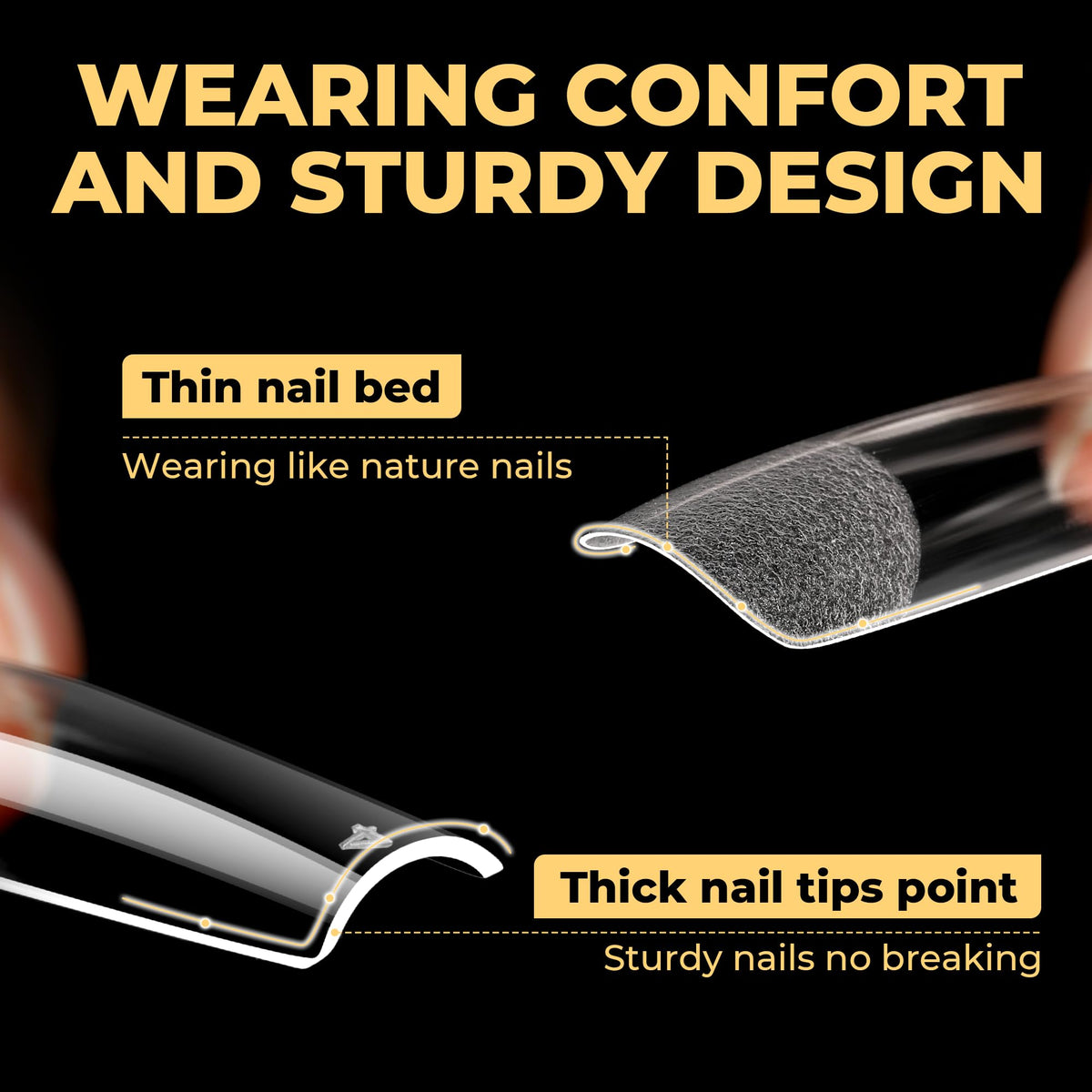 UNA GELLA in-use application with adhesive for quicker DIY manicures
