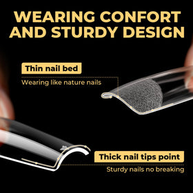UNA GELLA in-use application with adhesive for quicker DIY manicures