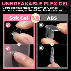 UNA GELLA in-use photo of press-on application for fast at-home manicure