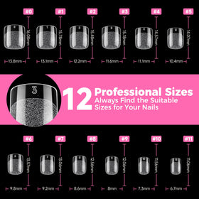 UNA GELLA clear tips with nail art applied showing smooth painting surface