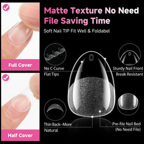 UNA GELLA tips applied on natural nails demonstrating realistic extension