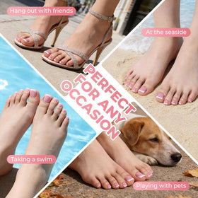 UNA GELLA worn with sandals showing natural curved fit and style benefit