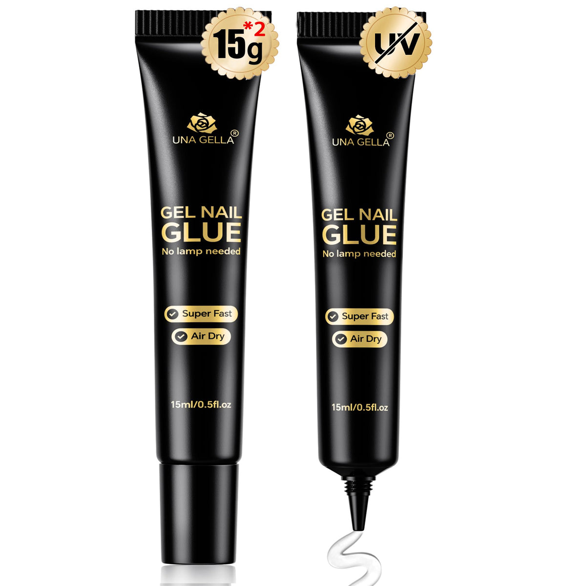 UNA GELLA front packaging showing two tubes, clear value and quantity