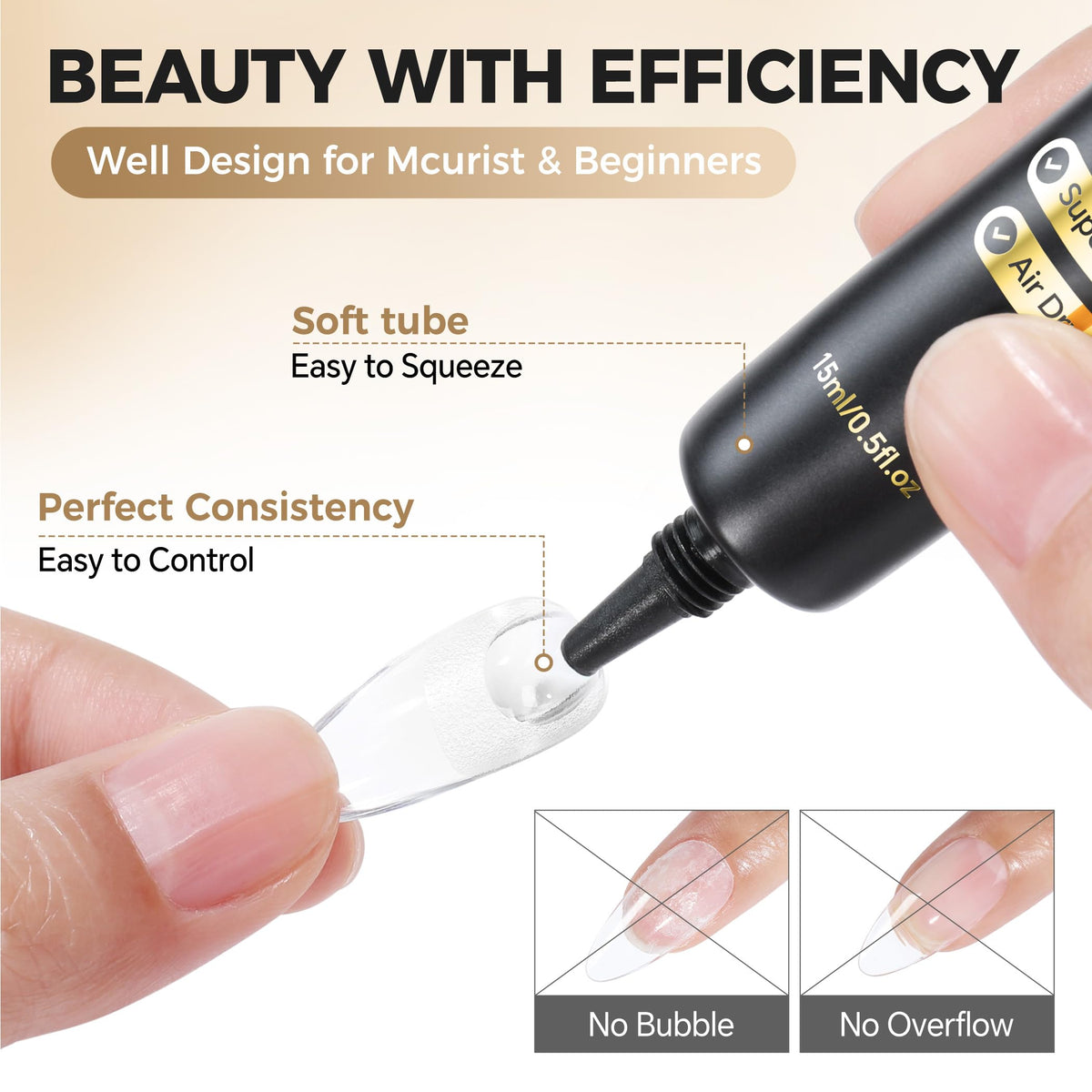 UNA GELLA bonded nail tips before and after for long‑lasting adhesion