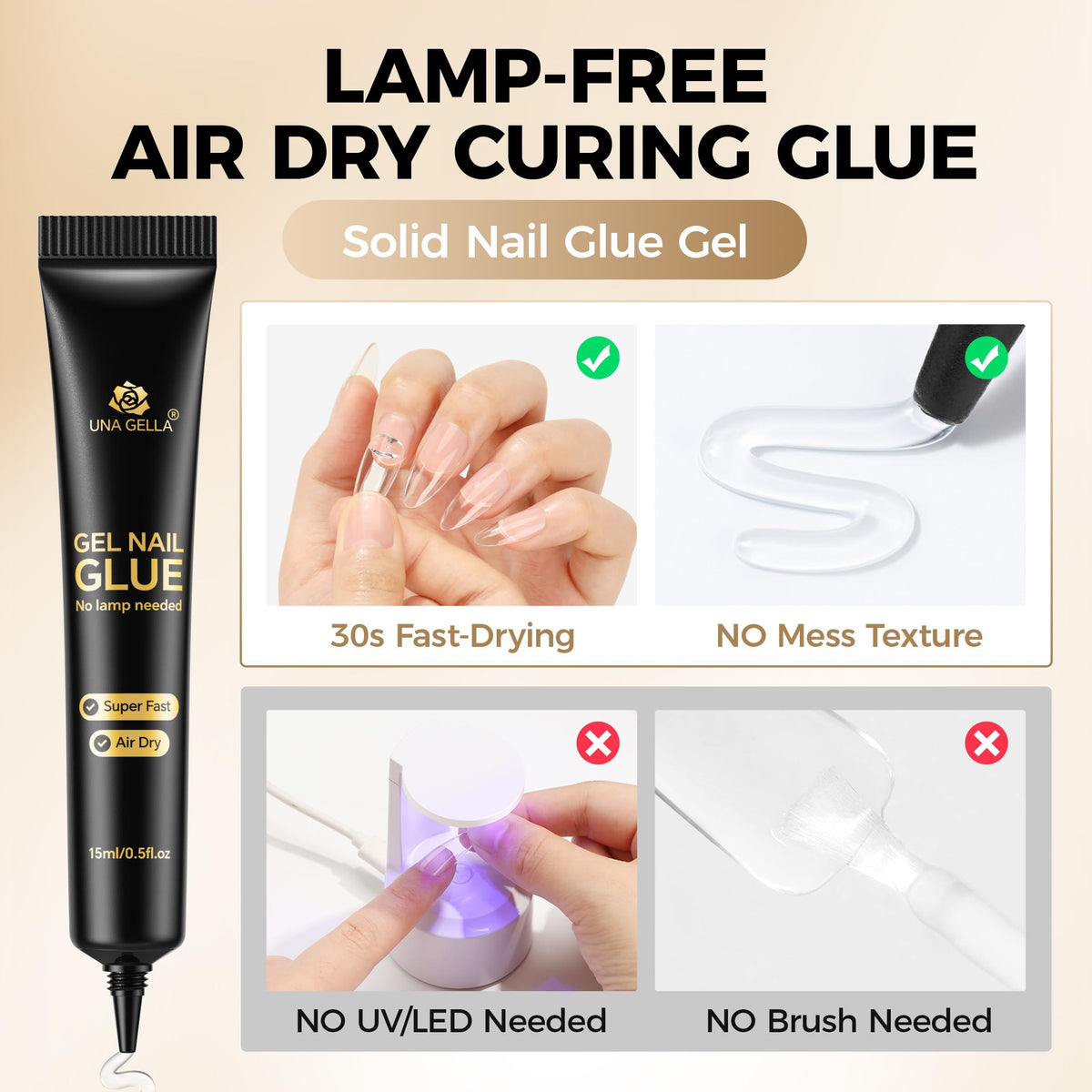 UNA GELLA closeup precision nozzle for accurate, mess‑free application