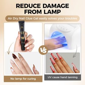 UNA GELLA securing rhinestones with gel for durable nail decoration