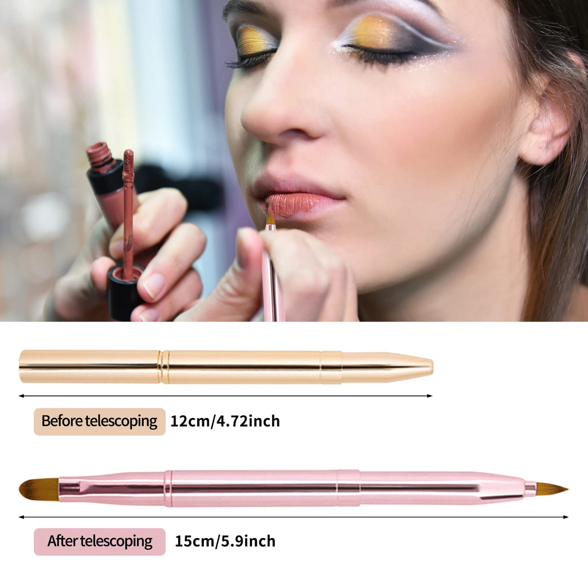 Unaone close-up of soft synthetic bristles delivering smooth, even lipstick application