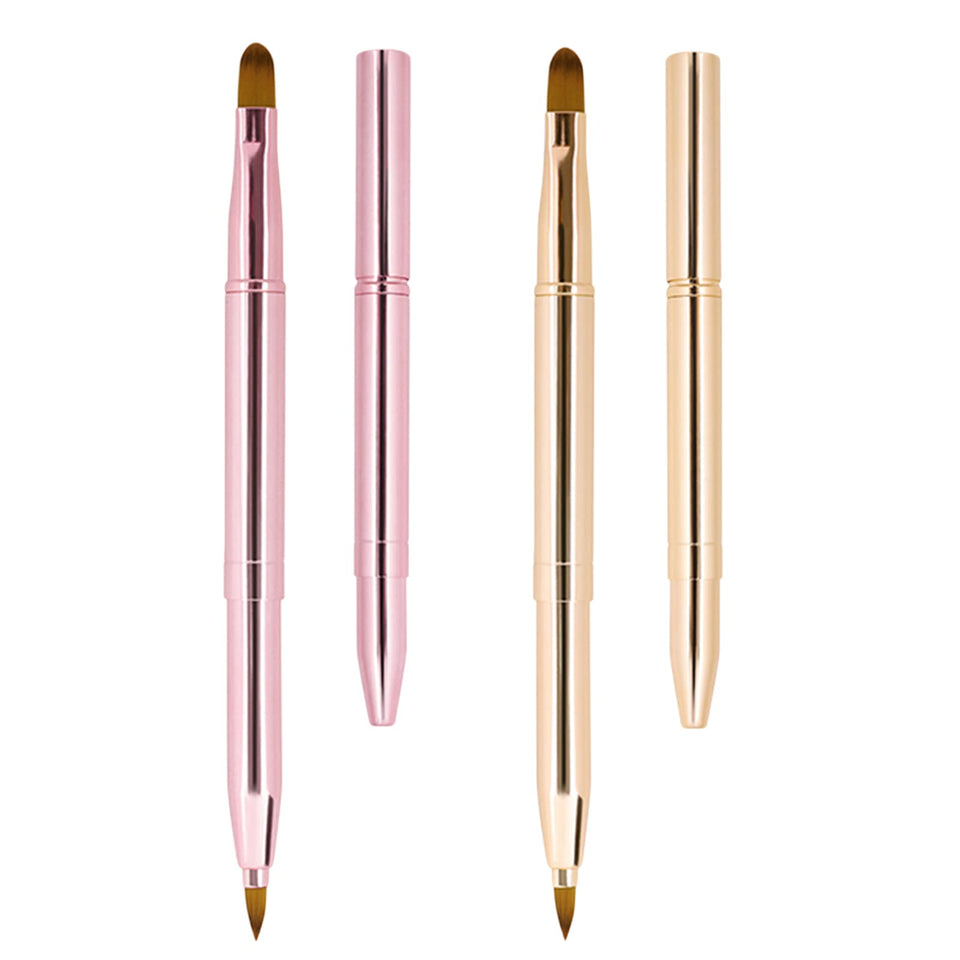 Unaone front view of dual-ended lip brush pack showing compact design and portability