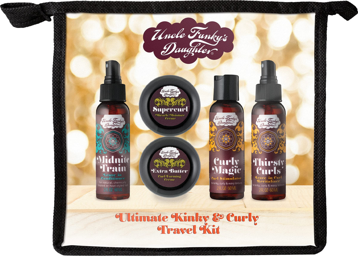 Uncle Funky's Daughter kit front packaging showing full product set for easy routine