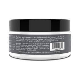 Uncle Jimmy hands applying balm to beard demonstrating easy styling and reduced flyaways
