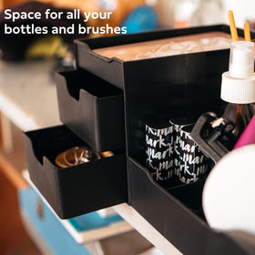 Uncluttered Designs styled on bathroom countertop to create a clutter-free routine