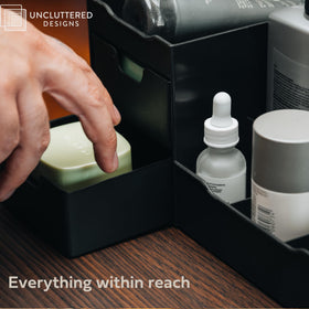 Uncluttered Designs in use with cologne and lotion for faster morning grooming