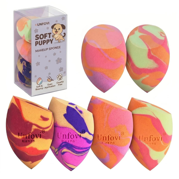 Unfovi front packaging showing six multicolor sponges and brand clarity