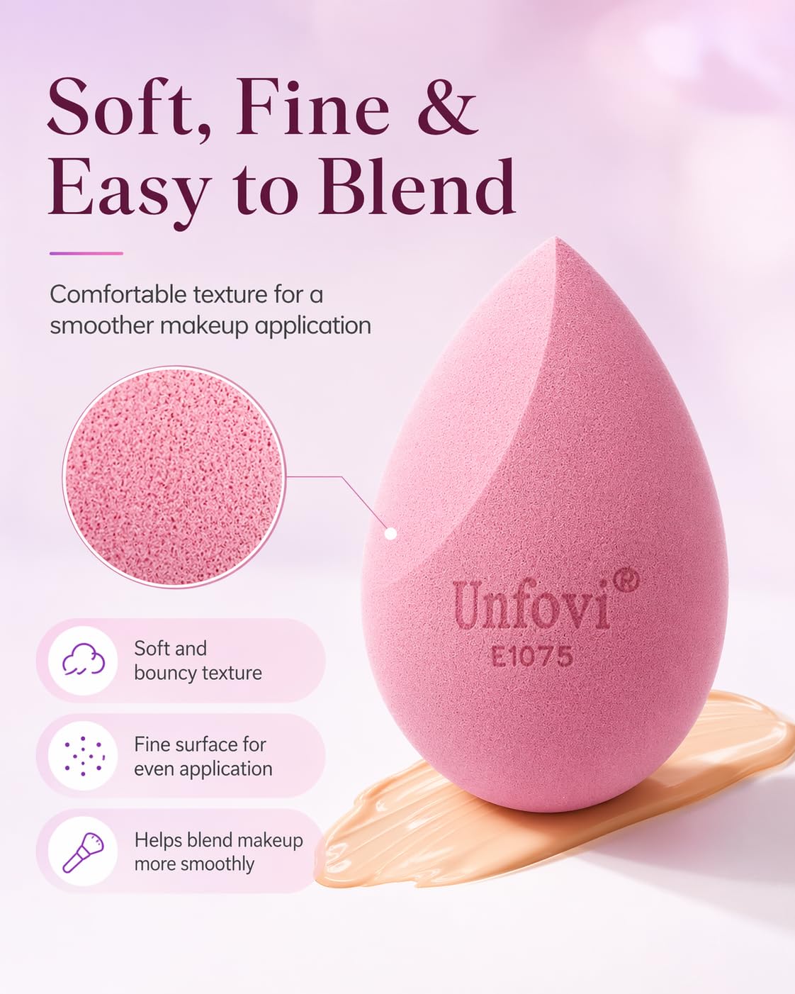 Unfovi wet versus dry size comparison demonstrating expanded coverage