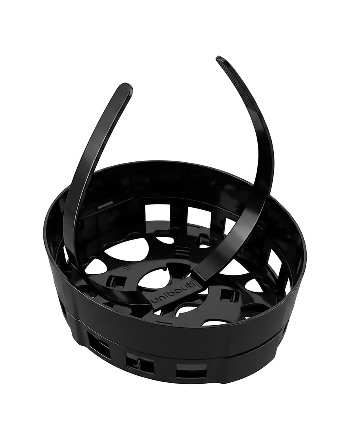 unibouti wearer side profile with cap on demonstrating comfort and no flattened curls