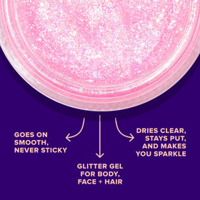 UNICORN SNOT Flamingo applied to cheekbone highlighting pigment and luminous finish