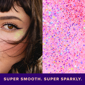 UNICORN SNOT Flamingo gel brushed through hair for iridescent highlights and playful shine