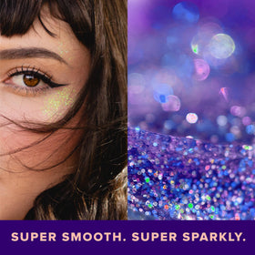 UNICORN SNOT glitter streak in hair demonstrating festival-ready shine and easy styling
