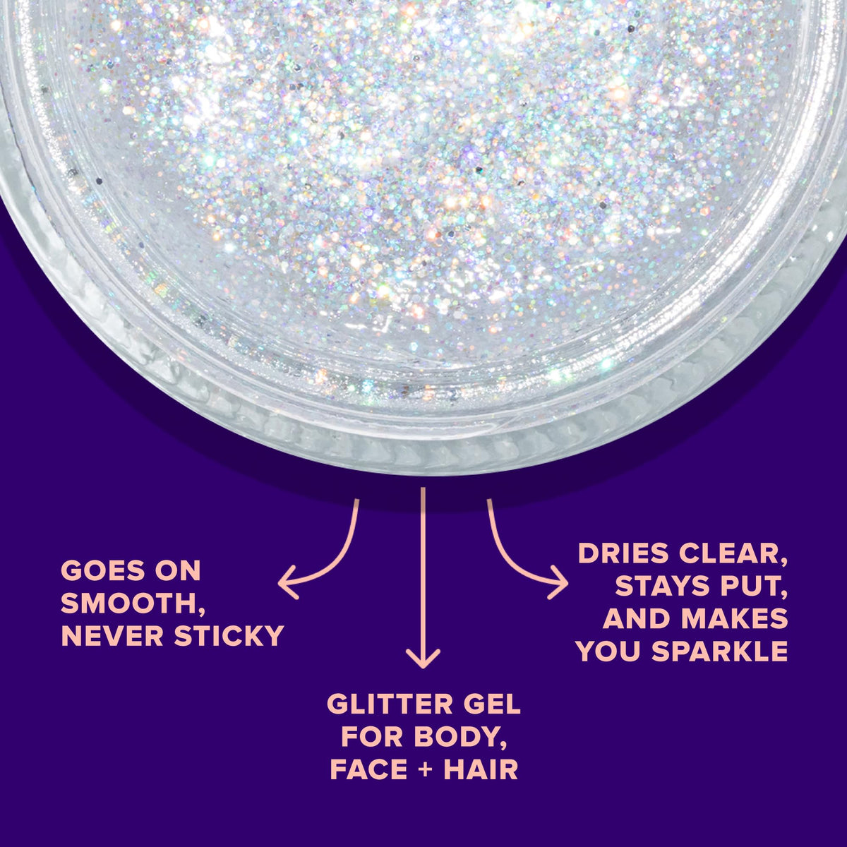 UNICORN SNOT swatch on hand displaying concentrated silver sparkle and easy blending
