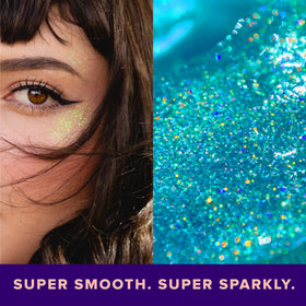 UNICORN SNOT applied on cheekbone delivering bright holographic highlight effect