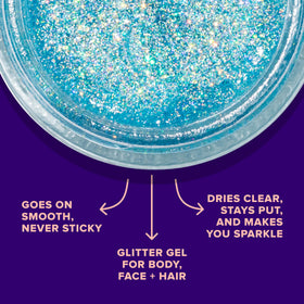 UNICORN SNOT close-up gel texture showing suspended glitter for smooth blend