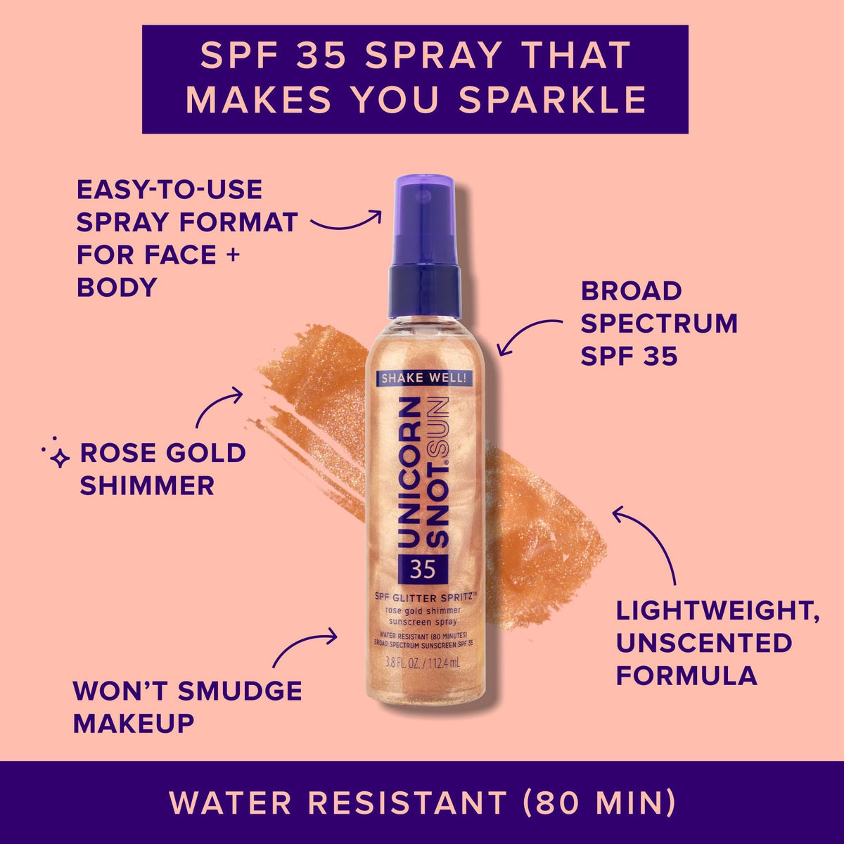 Unicorn Snot spray being applied to an arm for quick on-the-go protection