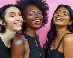 Unicorn Snot on festival makeup showing long-lasting sweat-proof sparkle