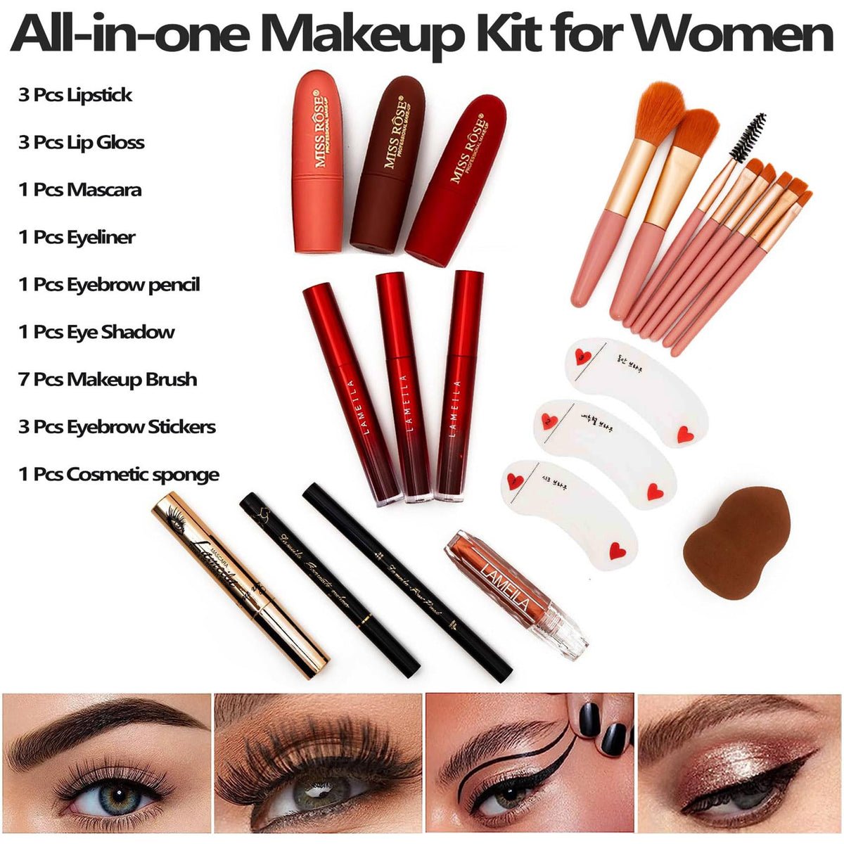 UNIFULL eyeshadow close-up showing varied shimmer and matte pigments for creative looks