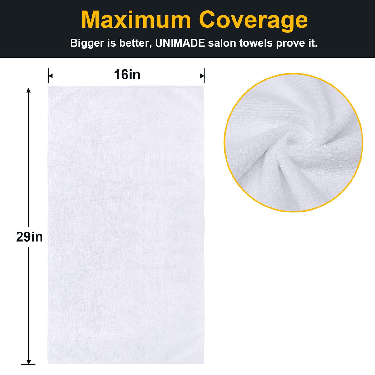 UNIMADE close weave detail of microfiber fibers highlighting fast absorption benefit