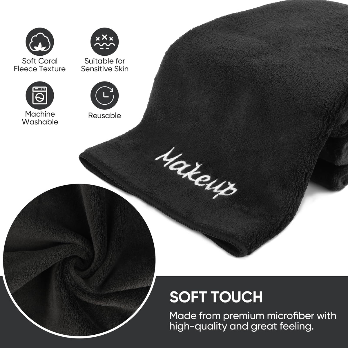 UNIMADE dual-sided fabric detail showing long and short fibers for effective cleansing