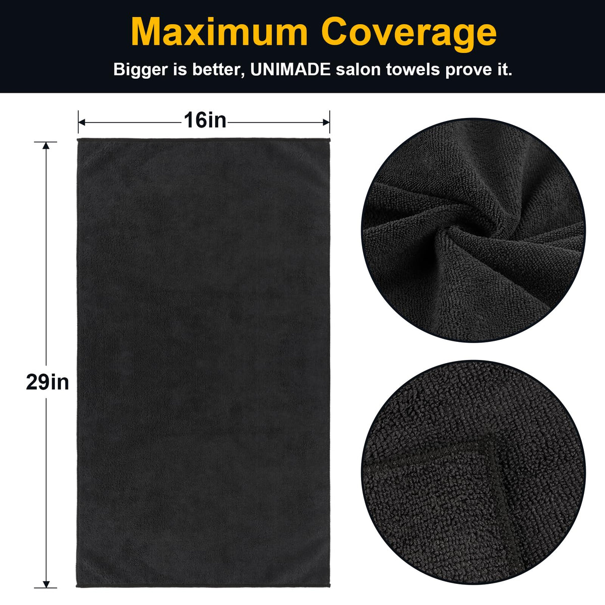 UNIMADE folded towel stack highlighting neat storage and quick access benefit