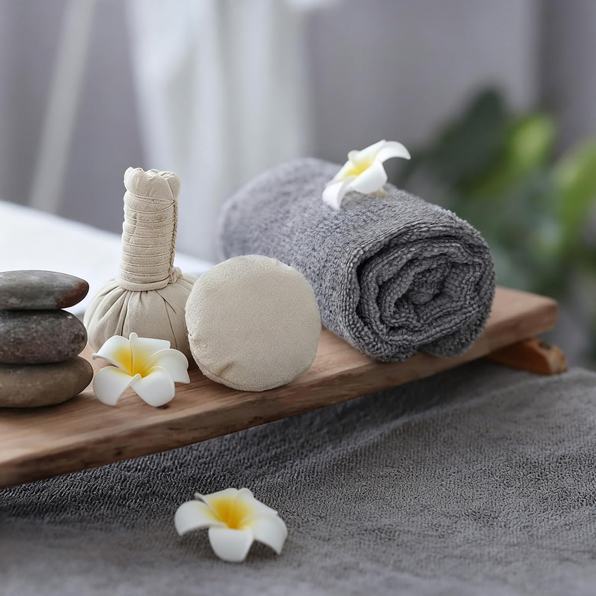 UNIMADE towels displayed in bathroom and gym conveying versatile use