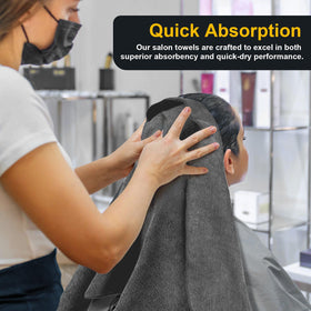 UNIMADE towel used by stylist to dry client hair providing comfort