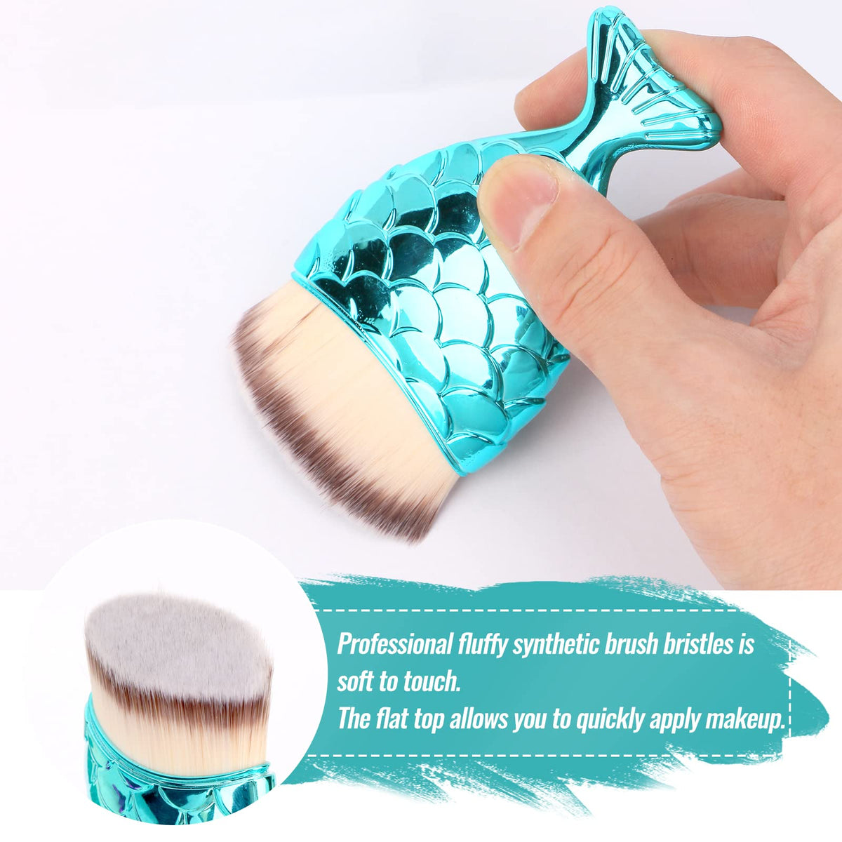 UNIMEIX brush applying sunscreen on child's cheek for smooth coverage
