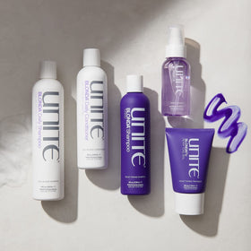 UNITE Hair BLONDA in bathroom setting showing salon-like at-home maintenance benefit