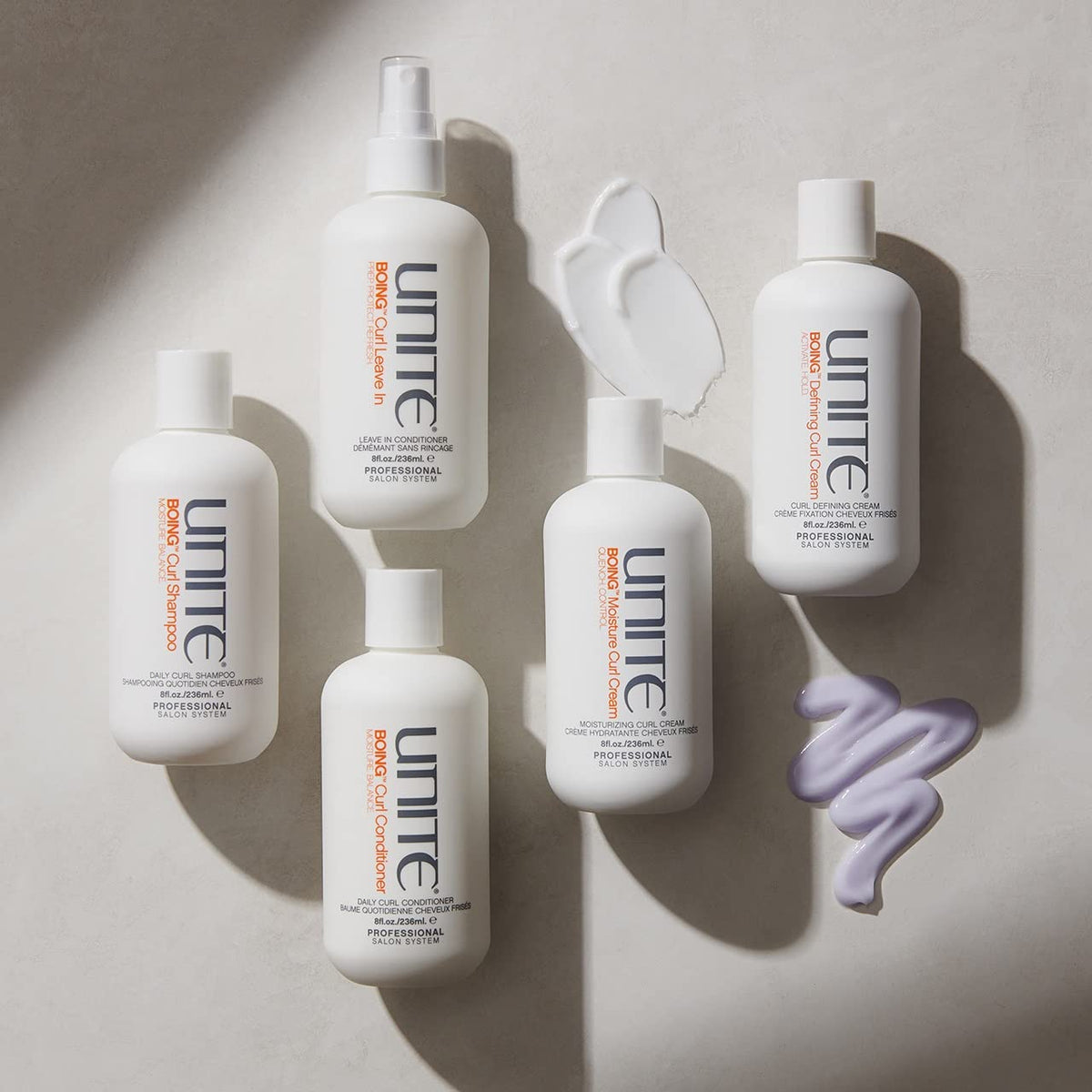UNITE BOING on bathroom shelf conveying salon-quality at home